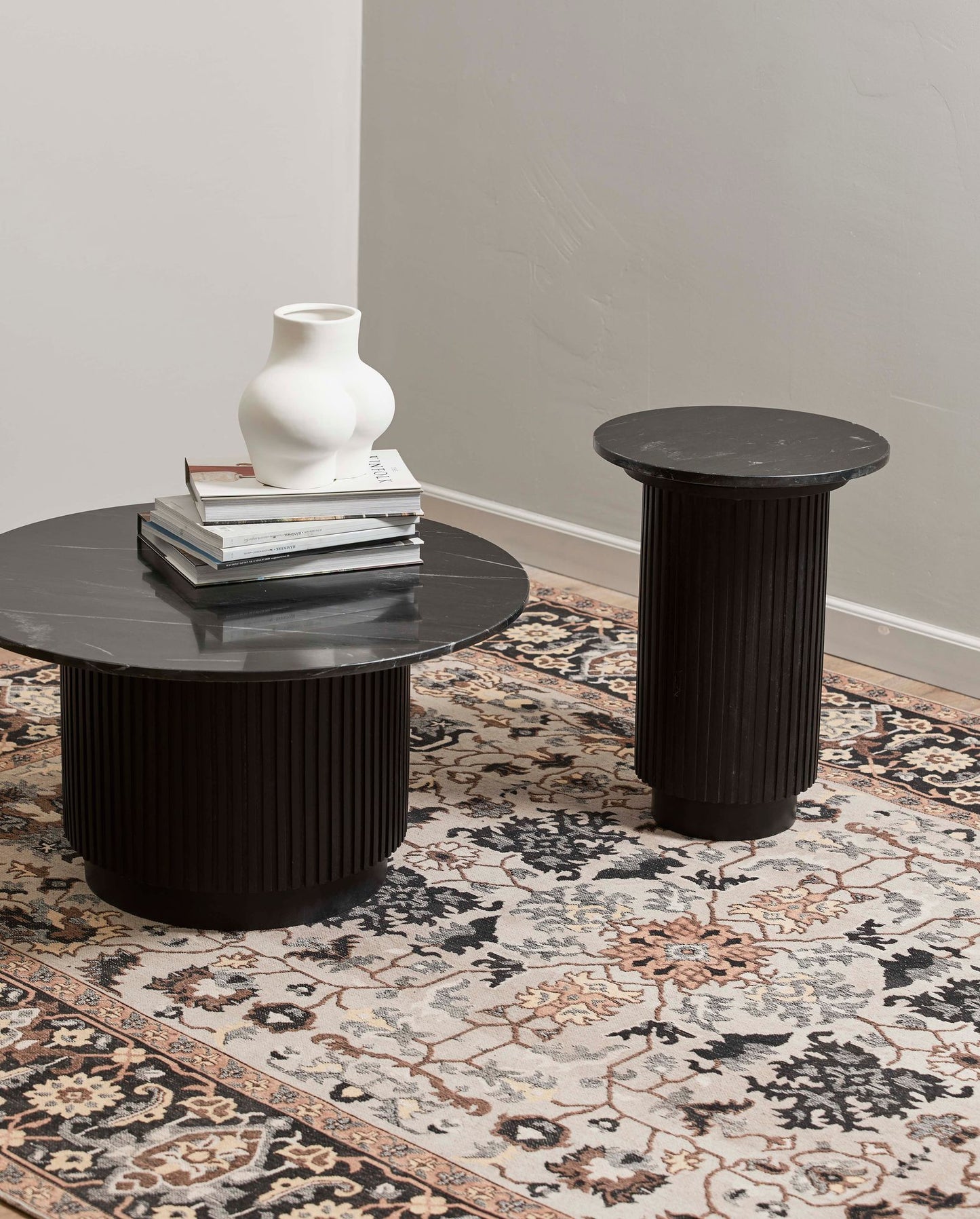 Nordal A/S ERIE round coffee table - black marble top