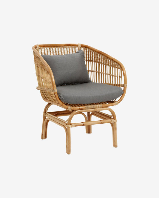 Nordal A/S BALI rattan armchair w/grey seating